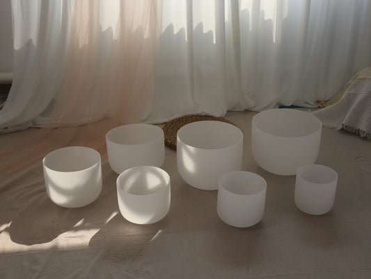 Soluna® Kristallen Klankschalen Set – 7-delig – 432 Hz Chakra Set – Premium Crystal Singing Bowls voor Meditatie, Yoga & Sound Healing 6-12 inch