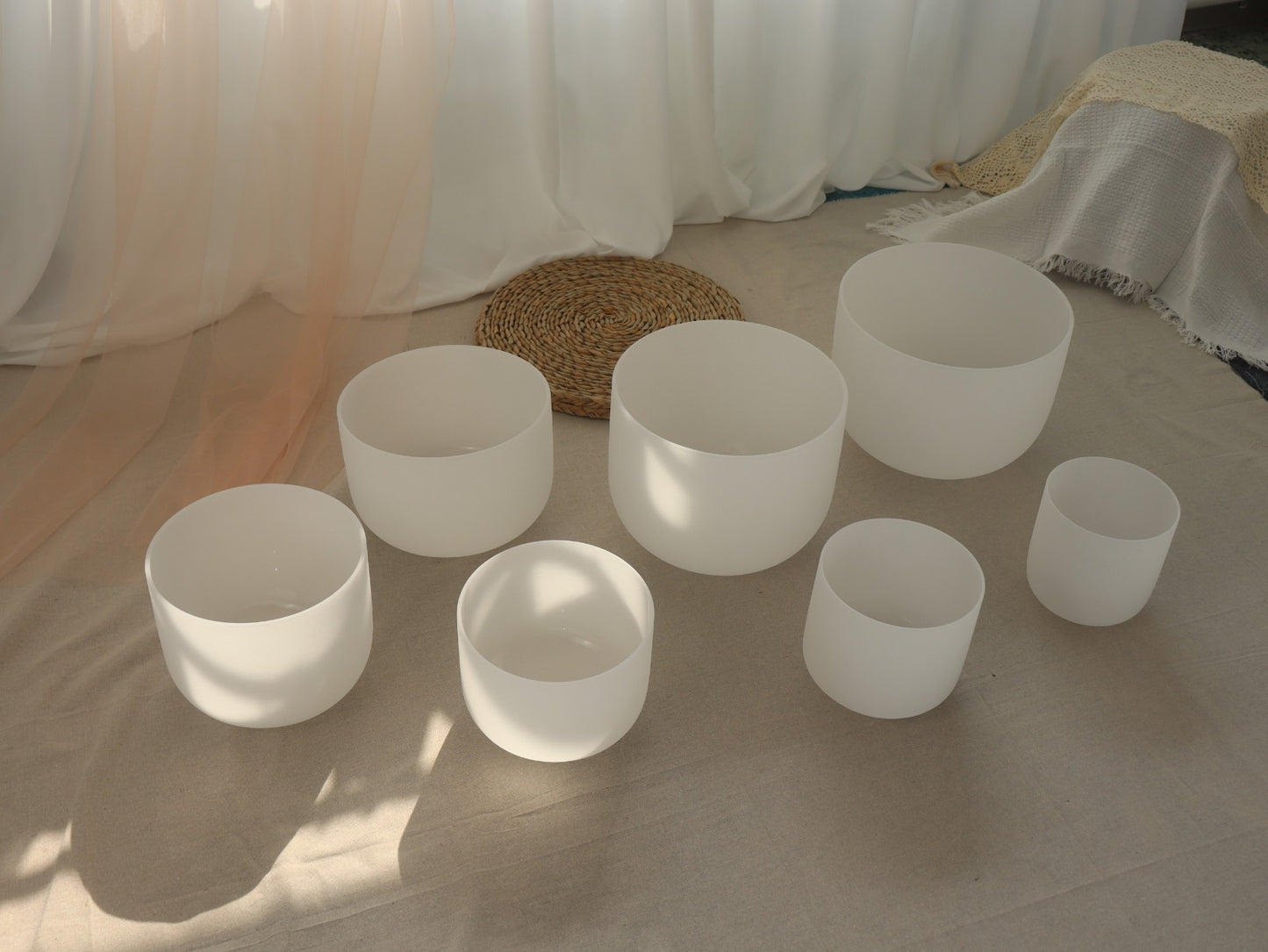 Soluna® Kristallen Klankschalen Set – 7-delig – 432 Hz Chakra Set – Premium Crystal Singing Bowls voor Meditatie, Yoga & Sound Healing 6-12 inch