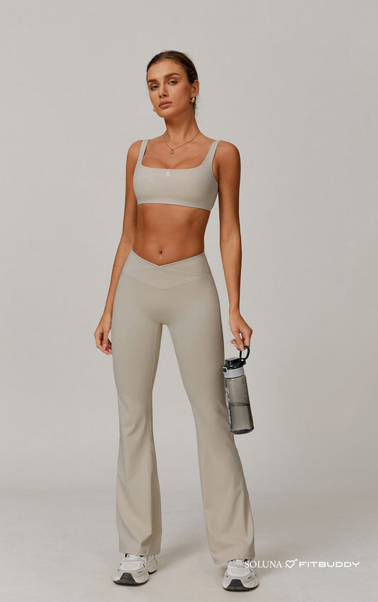 Fitbuddy Seamless Leggings GZL57 – Light Khaki – Squatproof, Ademend & High Stretch – Dames – Maat L